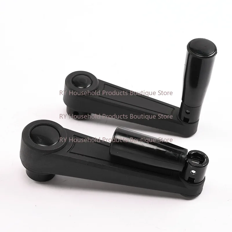 1Pcs Black Rotary-Type Foldable/ Unfoldable Plastic Crank Handle DIA8/10/12/14/16/17mm Length 63/80/100/125/160mm