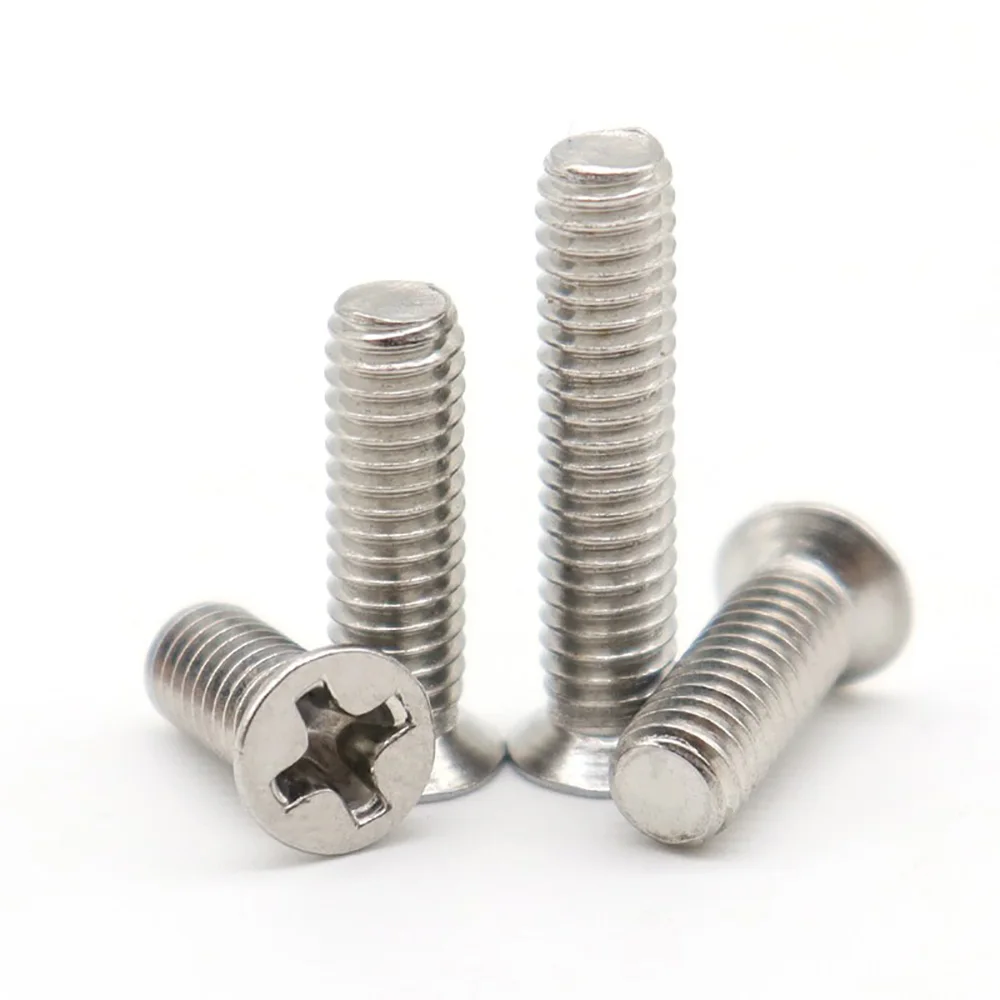 304 Stainless Steel Phillips Flat Cross Countersunk Head Screws Bolts M1 M1.2 M1.4 M1.6 M2 M2.5 3mm-40mm Hobby Model Hardware