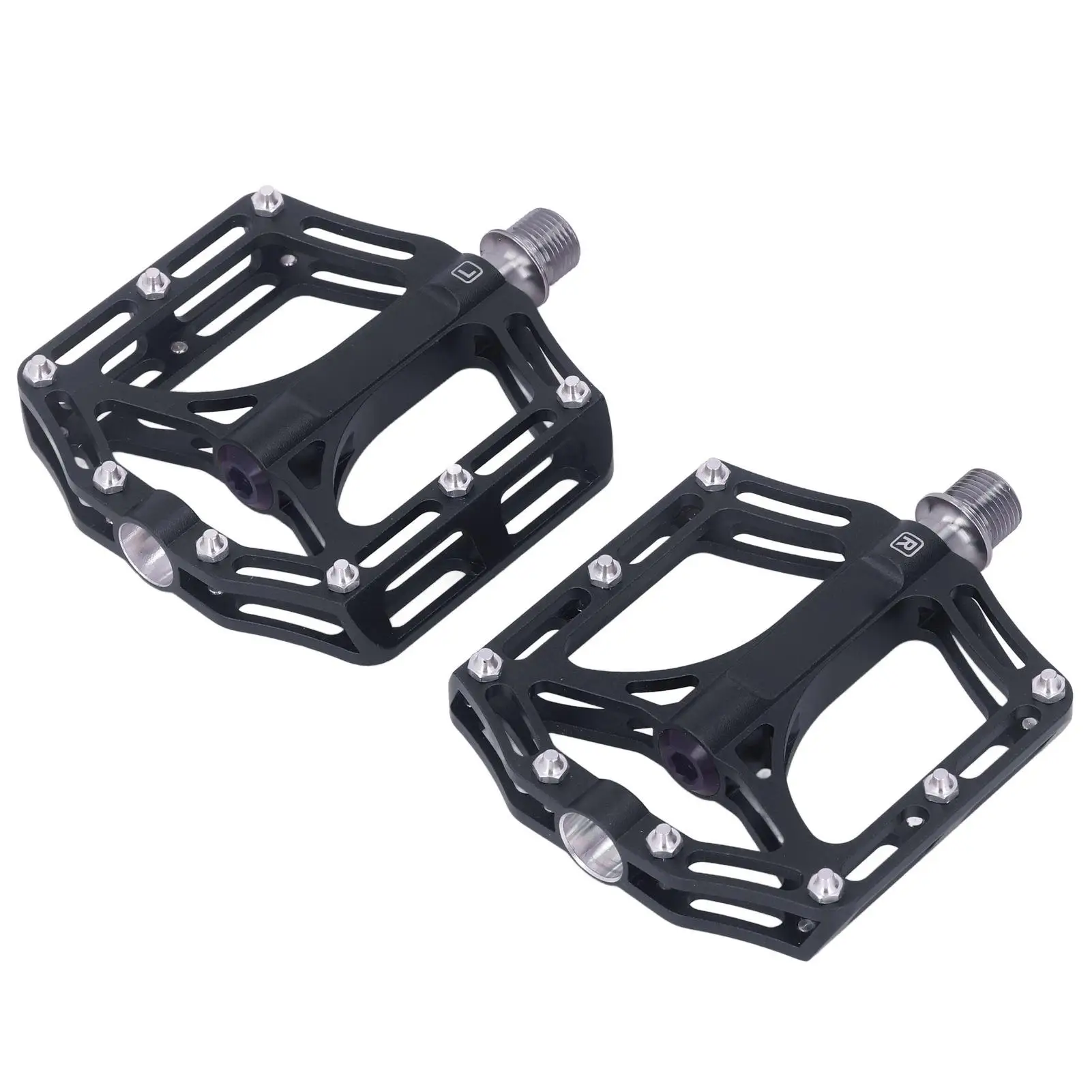 Lightweight Universal for road Bike Pedals - Waterproof Metal with Slip-Resistant Pins, 1 Pair for mtb & for road Cycling