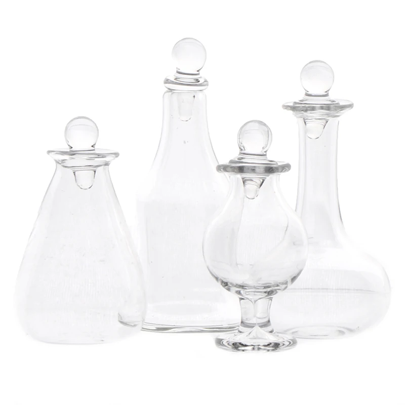 1/12 Dollhouse Miniature Accessories Mini Glass Candy Jar Simulation Food Dessert Can Model Toys for Doll House Decoration