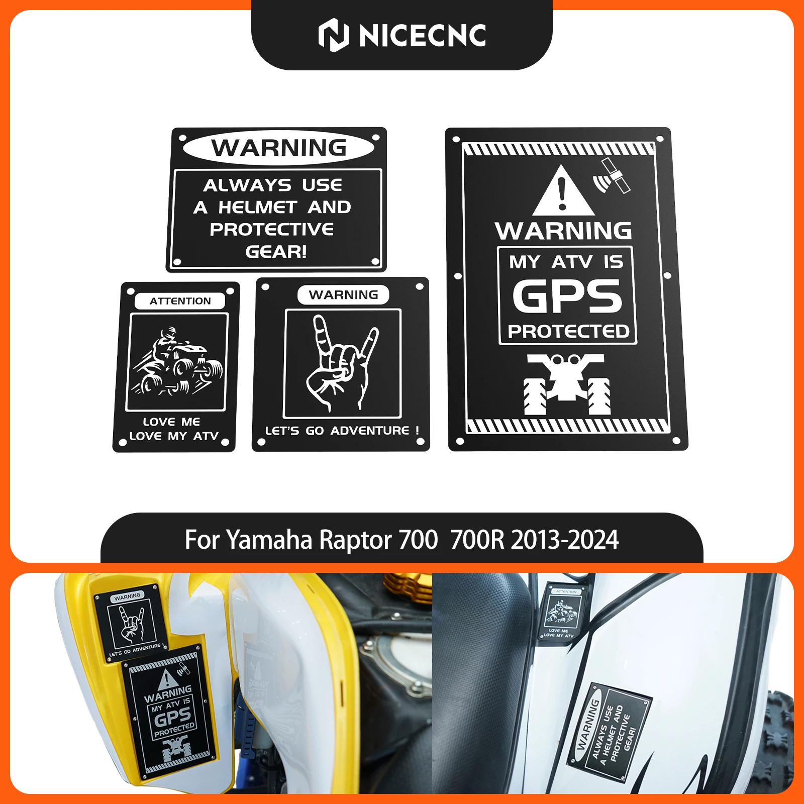 ATV Fender Warning Tag Plates Badges Decals Stickers For Yamaha RAPTOR 700 YFM700 700R YFZ450R SPECIAL EDITION YFZ450RSE