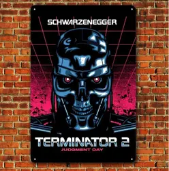 Terminator 2 Judgement Day Movie Metal Poster Tin Sign (Size 20x30cm, 8