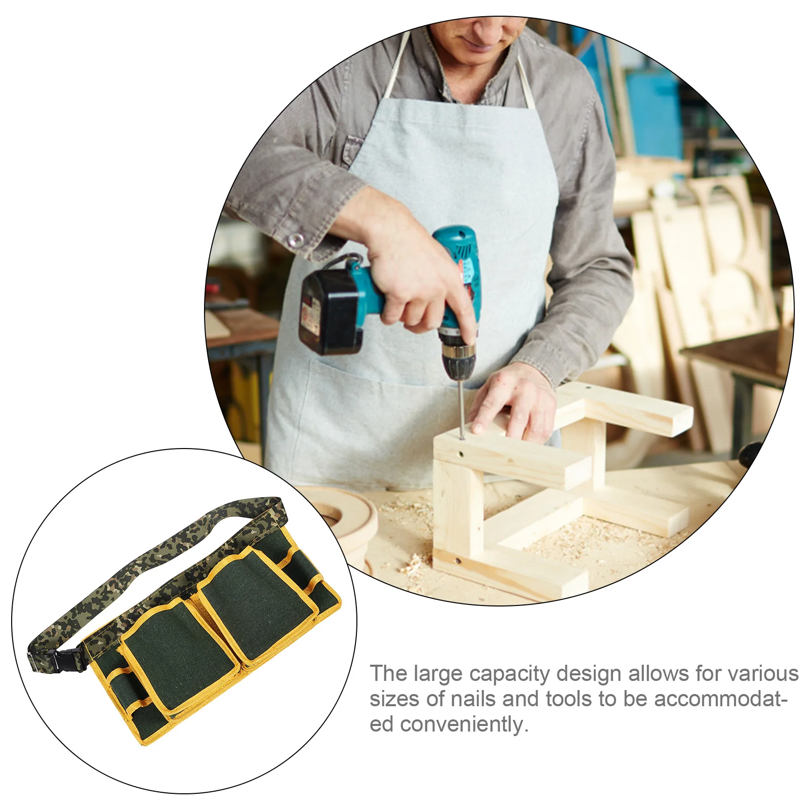 

Tool Belt Bag Large Capacity Durable Oxford Tool Belt Bag For Construction Cloth Carpenter Work Construction Pouch Portable