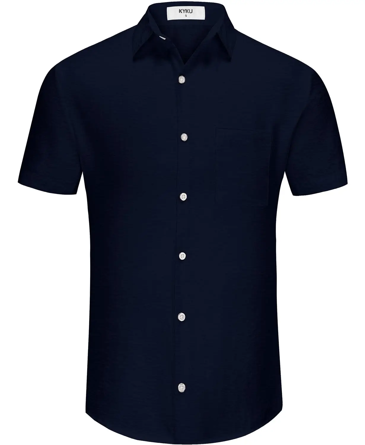 KYKU Camicie da uomo abbottonate a maniche corte casual estive da spiaggia