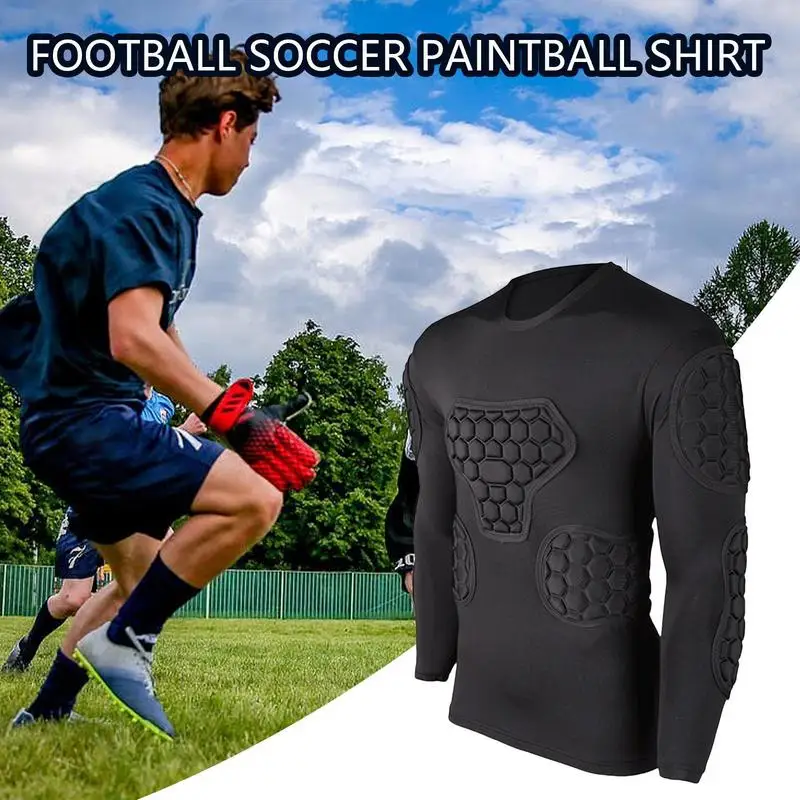 New Arrival Men's Rugby Soccer Goalkeeper Jerseys Padded Football Training Clothing Sponge Goal Keeper Protective Shirts Elbow