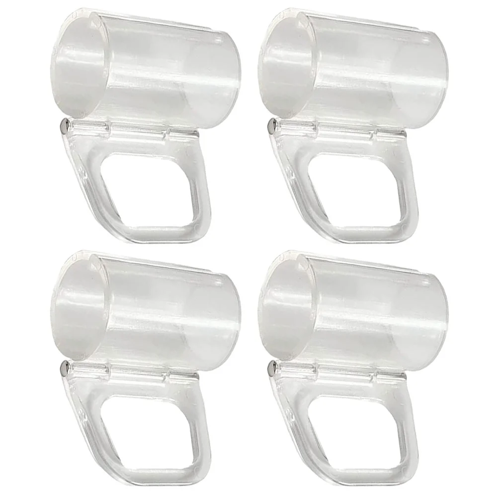 4 Pcs Folding Curtain Hook Handle Blind Fixing Clip Replacement Clips Spatula Scraper Horizontal Clamp Plastic Valance Retainer