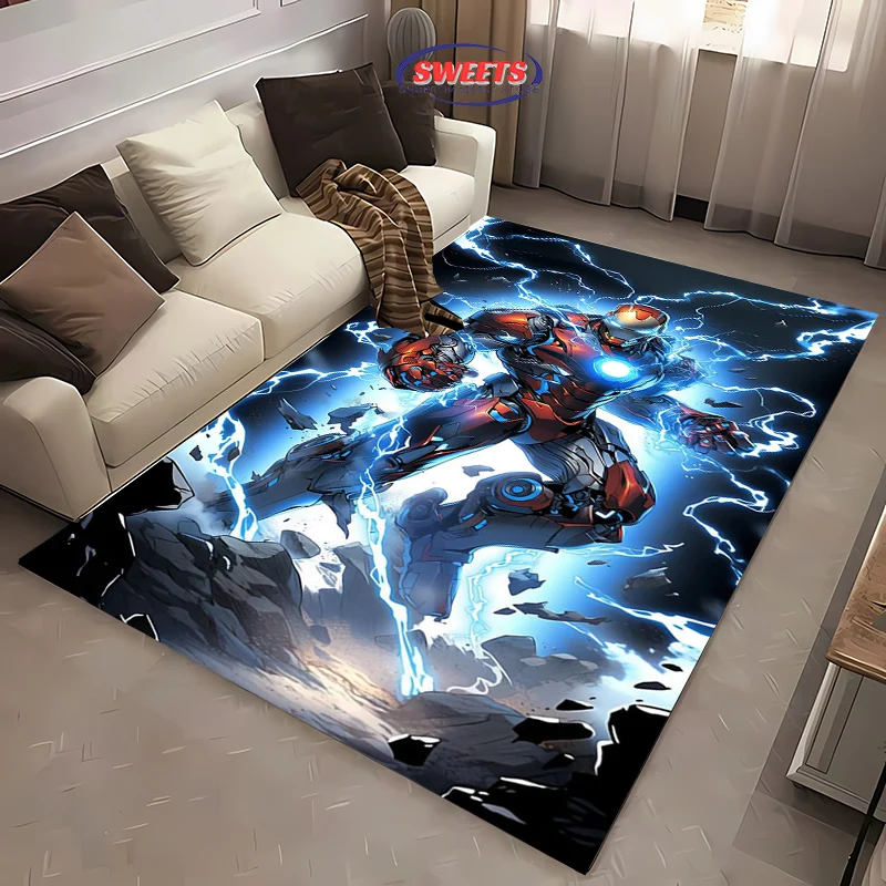 Marvel Icon Man Area Carpet,Living Room and Bedroom Household Items, Children's Room Sofa Mat, Doormat Floor Anti-slip Rug, Gift