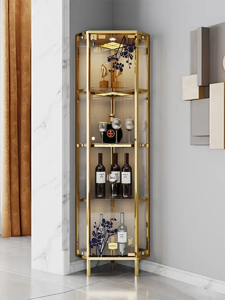 Triangle Cabinet Glass Corner Wine Cabinet Storage Cabinet Corner Shelf