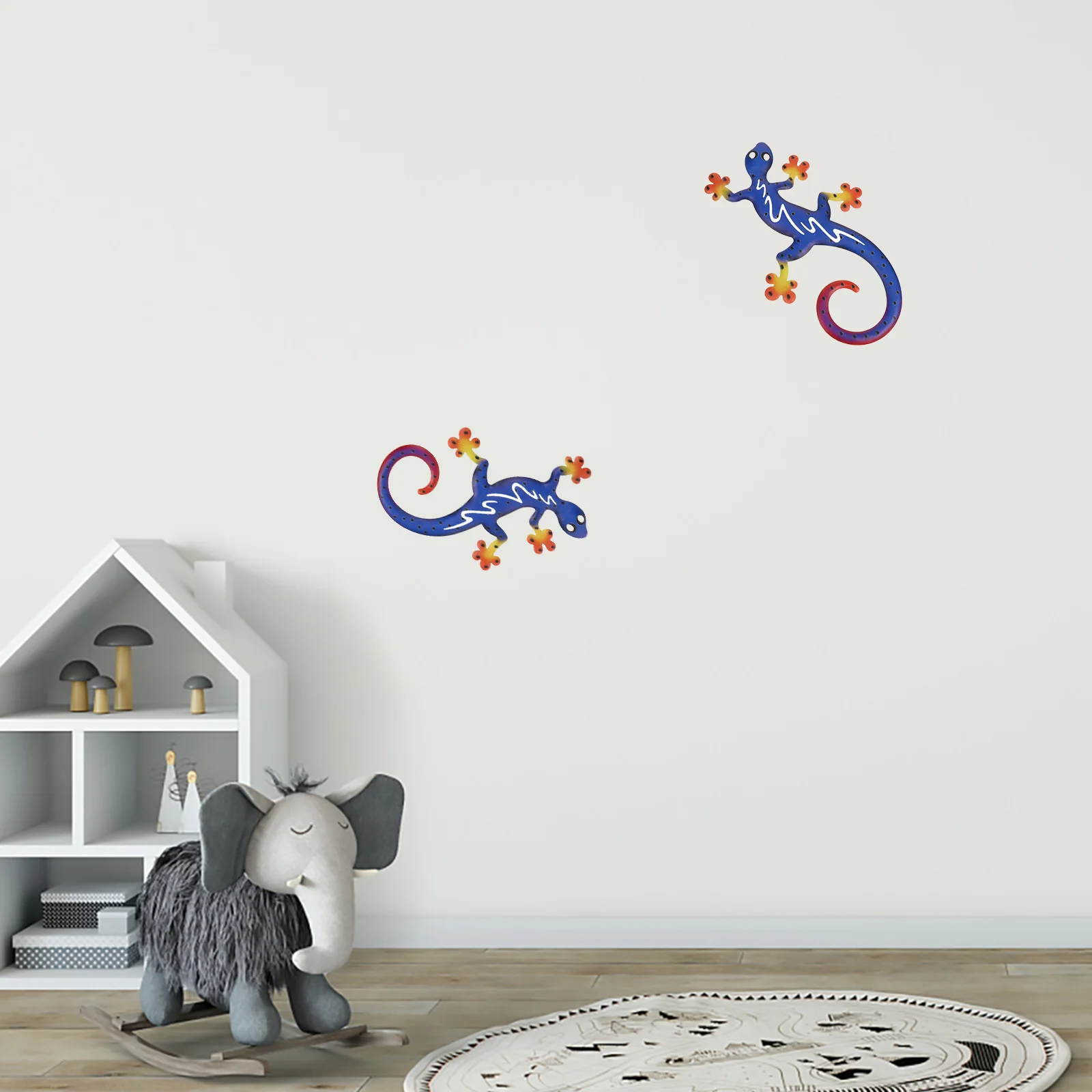 

Iron Gecko Wall Decor Handmade Eco-Friendly Craft Chic Home Bedroom Garden Decoration Unique Gift For Insect Lovers Iron