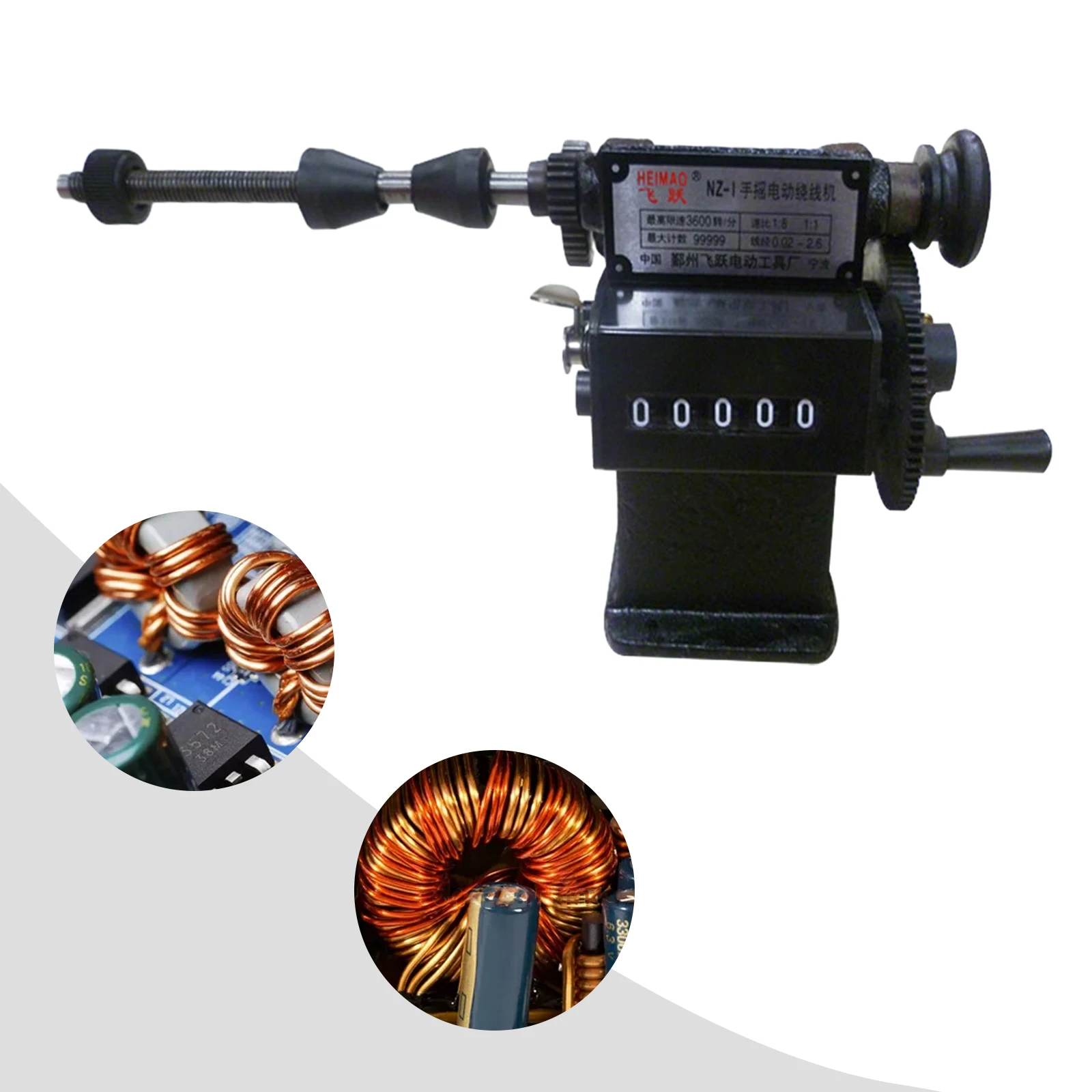 

Ручная машина для намотки и электрической проволоки - чугун + стальная шестерня 0,02-2,6 мм Проволока 0-99999 Счетчик максимального диаметра 150 мм для работы на катушки