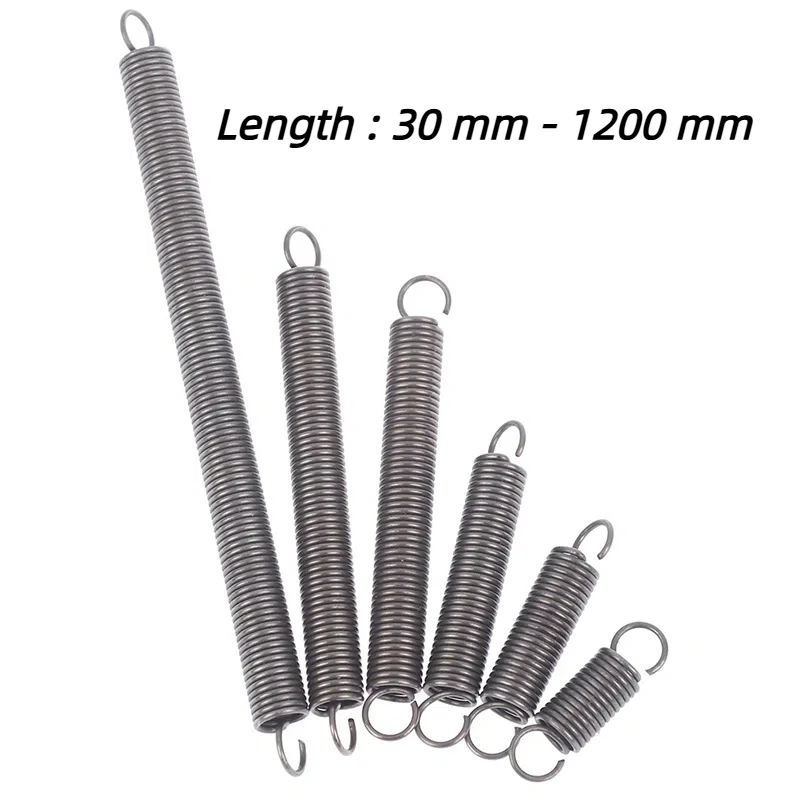 1 Stück Drahtdurchmesser 1,0 mm Verlängerungszugfedern Stahl offener Haken Expansionsfeder Länge 3 cm - 12 cm
