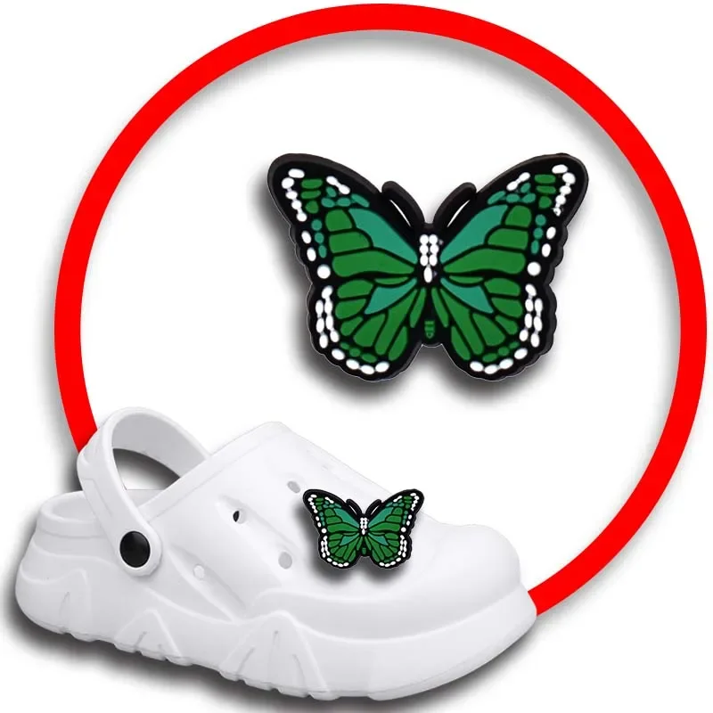 Colorful Butterfly Shoe Charms for Crocs Sandals Women Clogs Pins Shoe Decorations Accessory Men Badges Kids Shoes Accessories