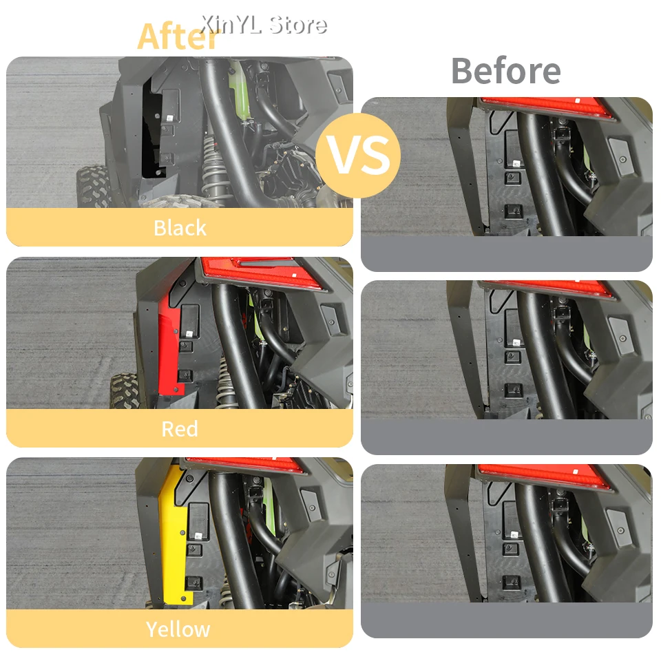 UTV PVC guardabarros revestimiento del arco de la rueda revestimiento interior protector contra salpicaduras para Polaris RZR PRO XP Ultimate 2021 Up accesorios de coche