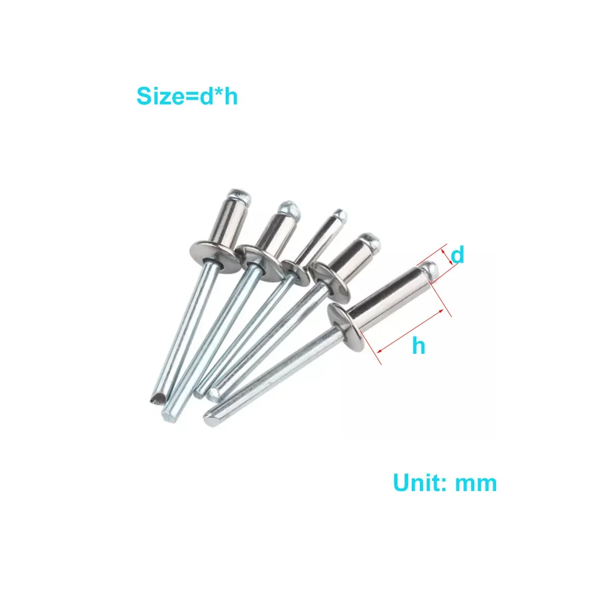 

304 Stainless Steel Round Head Pull Core Rivet/5mm Willow Nail Pull Core Decoration M3M3.2M4M5