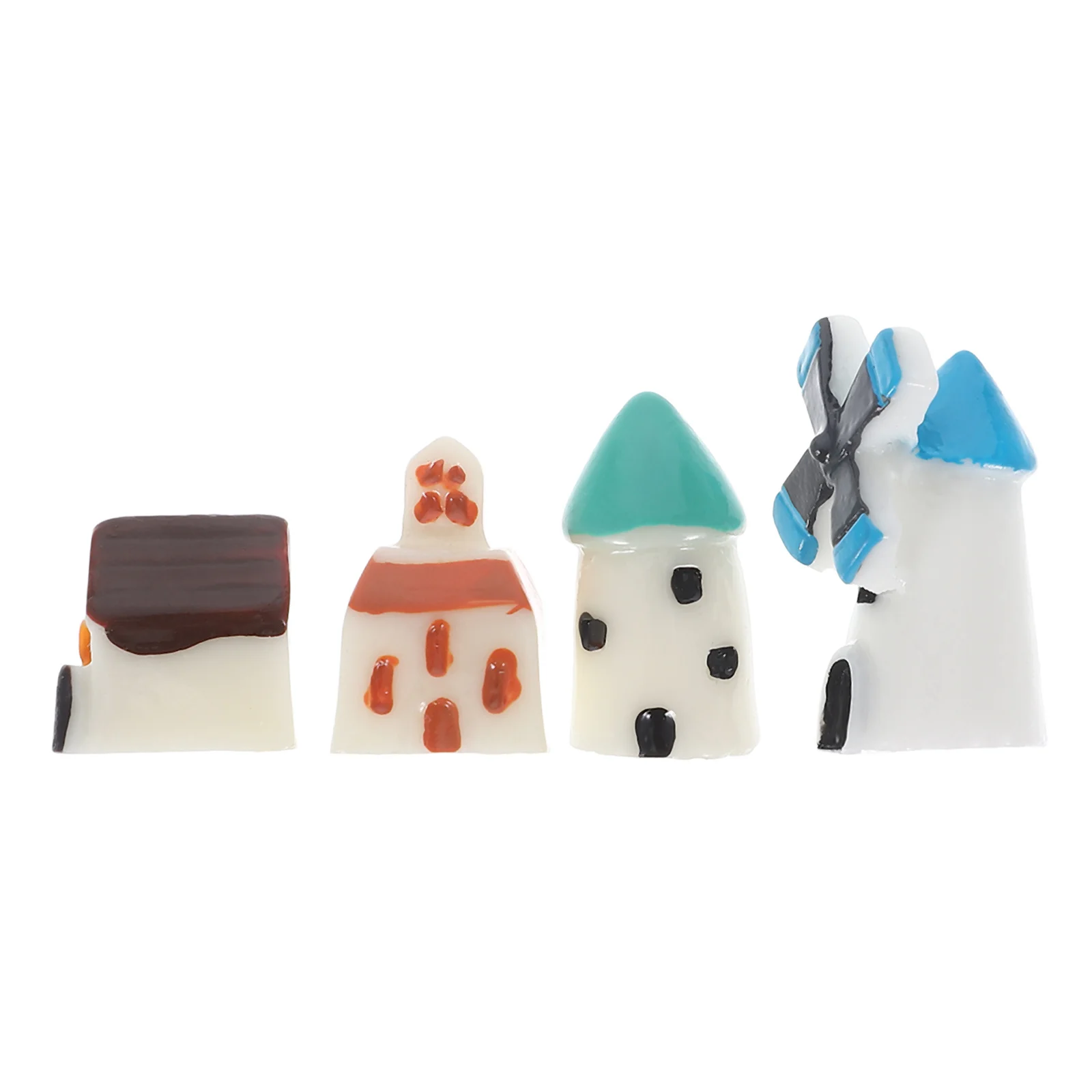 4 stuks Micro Landschap Decoratie Kit Creatieve Mini Huis Ontwerpen voor Tuin Hars Ambachten DIY Dorpscène Ornament Klein