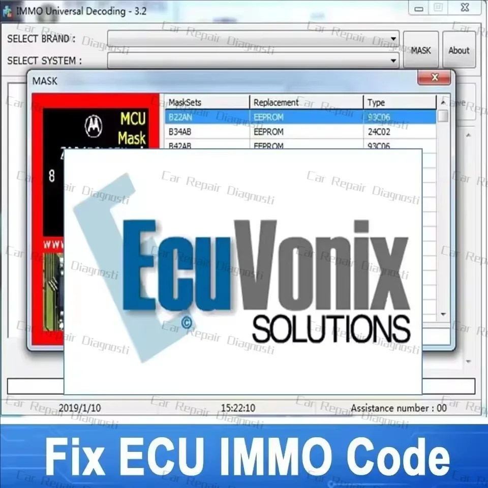

2024 Hot Selling EcuVonix 3.2 IMMO Universal Decoding V3.2 Remove IMMO Off with Keygen Unlimited Crack
