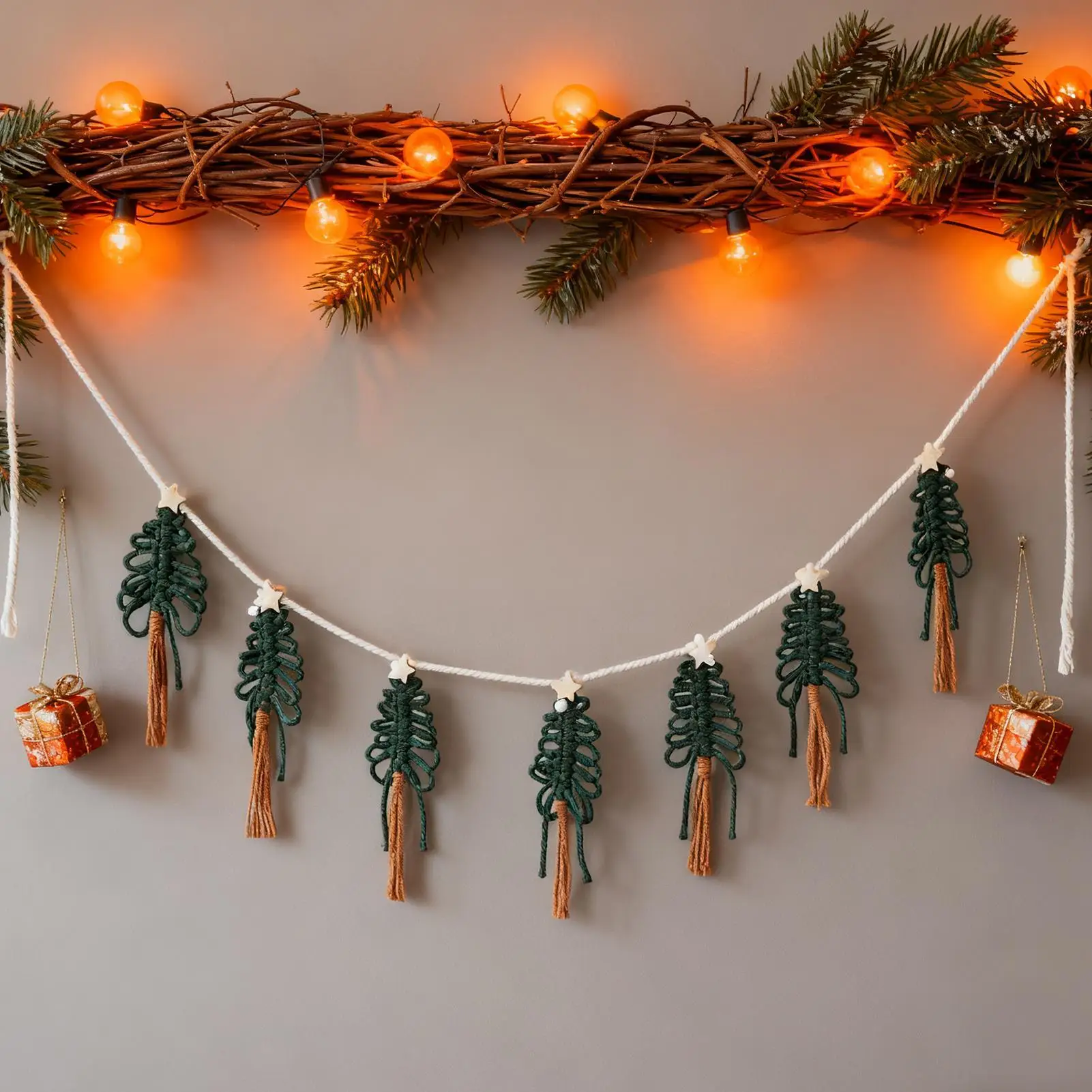 Christmas Tapestry Wall Art With Tassels Reusable Garland Party Tapestry For Living Room Doorway Bedroom Entryway Porch Window