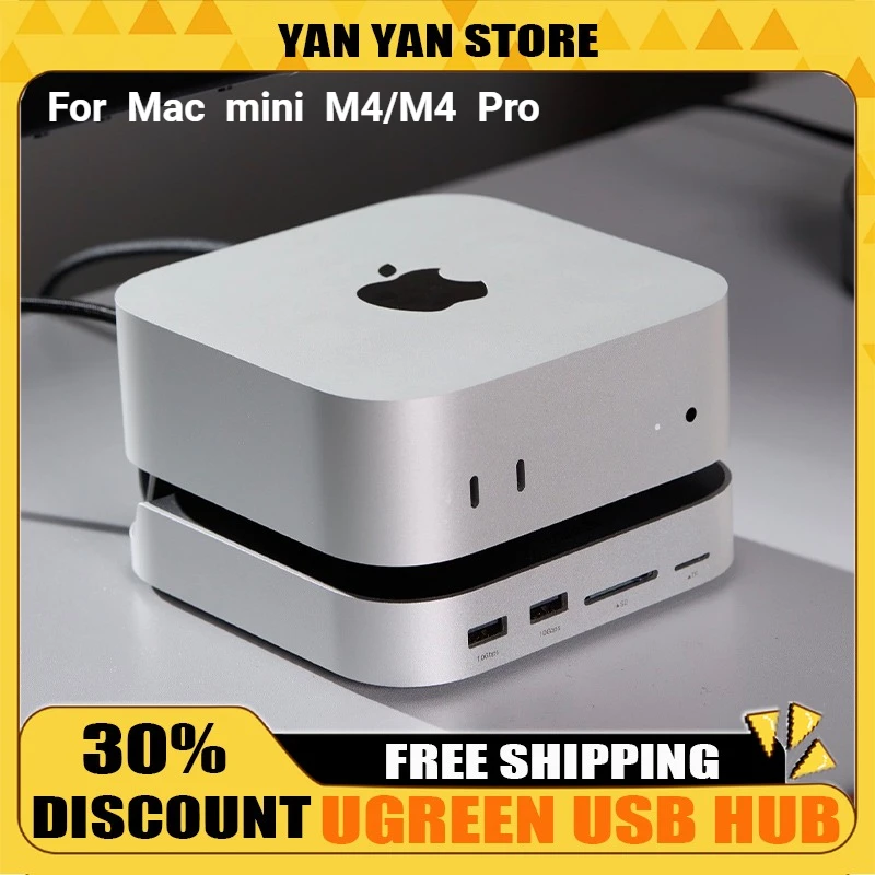

UGREEN USB HUB Docking Station For Mac Mini M4 M4 Pro M.2 NVMe SSD 8TB Max 10Gbps USB-A&C Ports SD&TF 170MB/s USB Splitter Dock