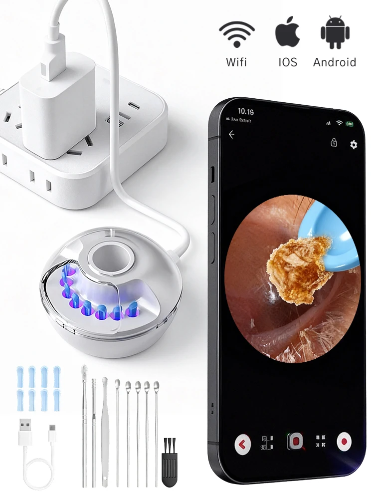 

Обновление 2-го поколения. Очиститель ушной серы с камерой типа C. Инструмент для удаления. Водонепроницаемая камера.