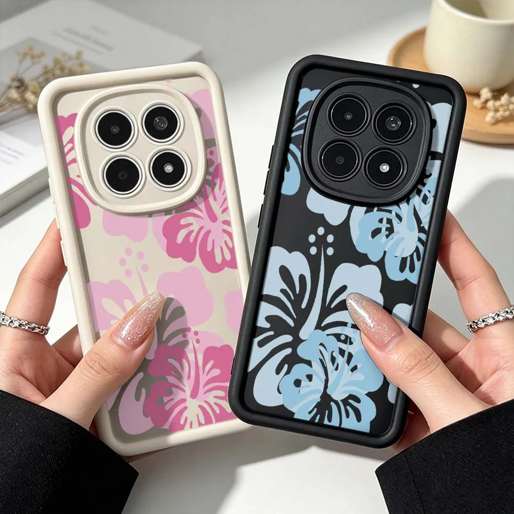 Simple Hibiscus Pattern Cover For Xiaomi Poco F8 F7 F6 F5 F4 M8 M7 M6 M5 M4 X7 X6 X5 X4 Pro GT Ultra Silicone Phone Case