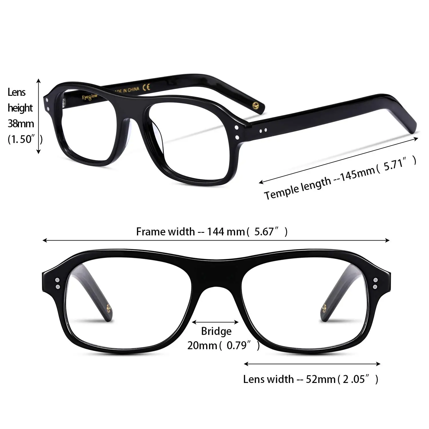 EyeGlow Kingdom Kingsman British Glasses Frame Men Vintage Eyeglasses Frame Hard Acetate  Clear Lens with Full Case