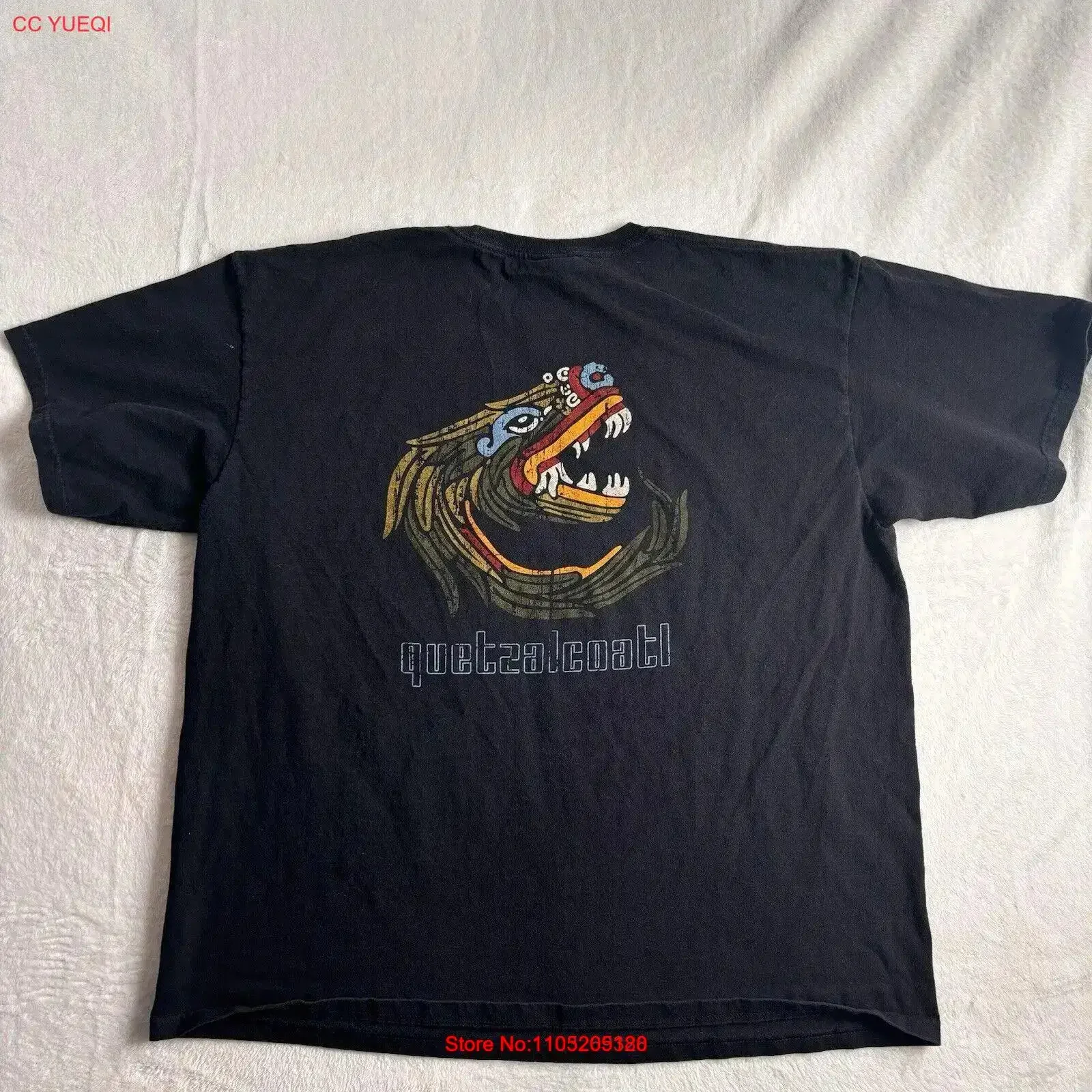 VTG Yacht Club Quetzalcoatl Mexico Black  T Shirt Men's 2XL vintage Washed fashion Casual Stylish Top For Everyday Wear