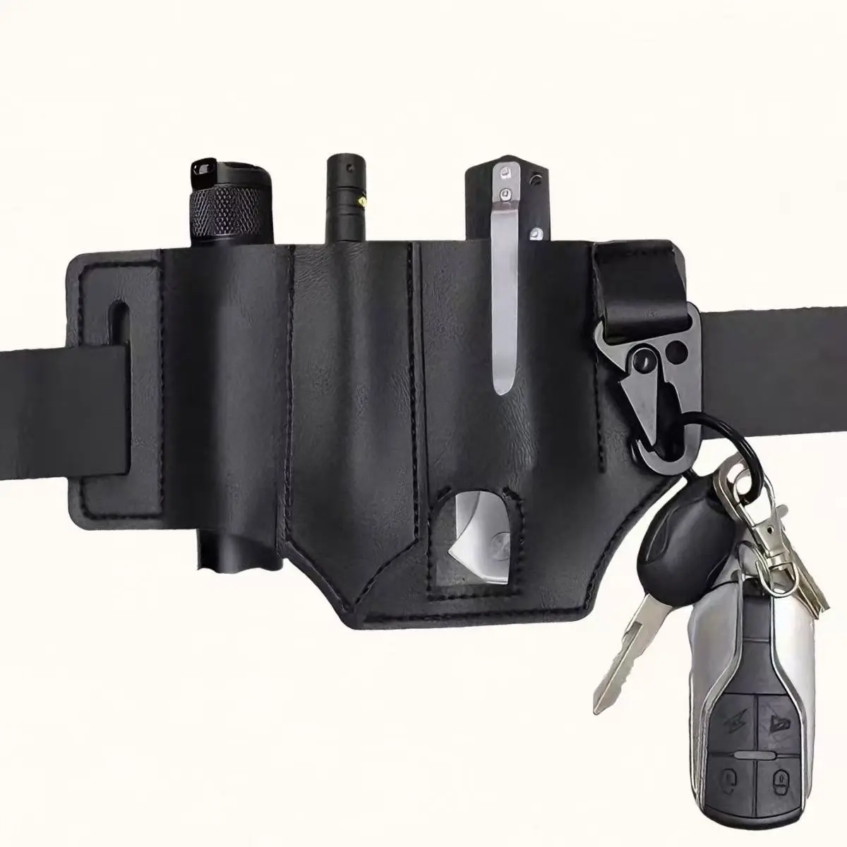 

Тактическая поясная сумка EDC для инструментов, чехол для фонарика из искусственной кожи для выживания на природе, с пряжкой «орлиный клюв», чехол для ножа на пояс