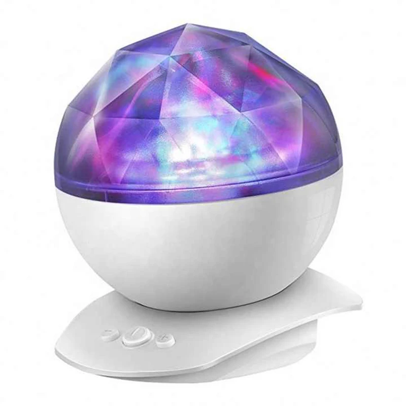 Ocean Wave Night Light Projector Lamp 7Colors Change Bedside Lamp USB Cable Music Player For Children Kids Gifts Room Decoration