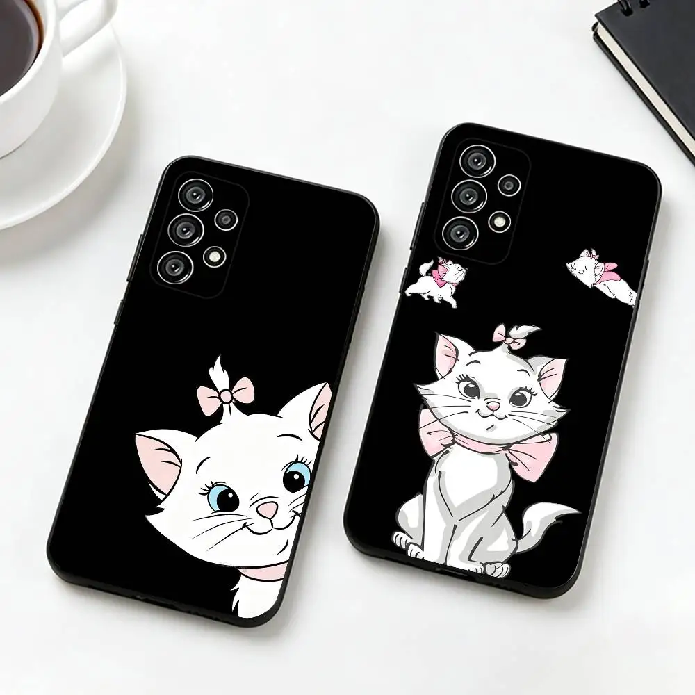 M-Marie Cartoon Cat Lovely   Phone Case For Samsung S25,S24,S21,S22,S23,S30,Ultra,S20,Plus,Fe,Lite,Note,10,Black Cover
