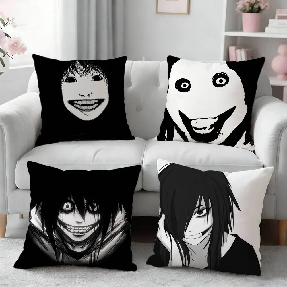 

Creepy Urban Killer Jeff Pillow Case Cushion Cover Throw Pillow Case For Car Sofa