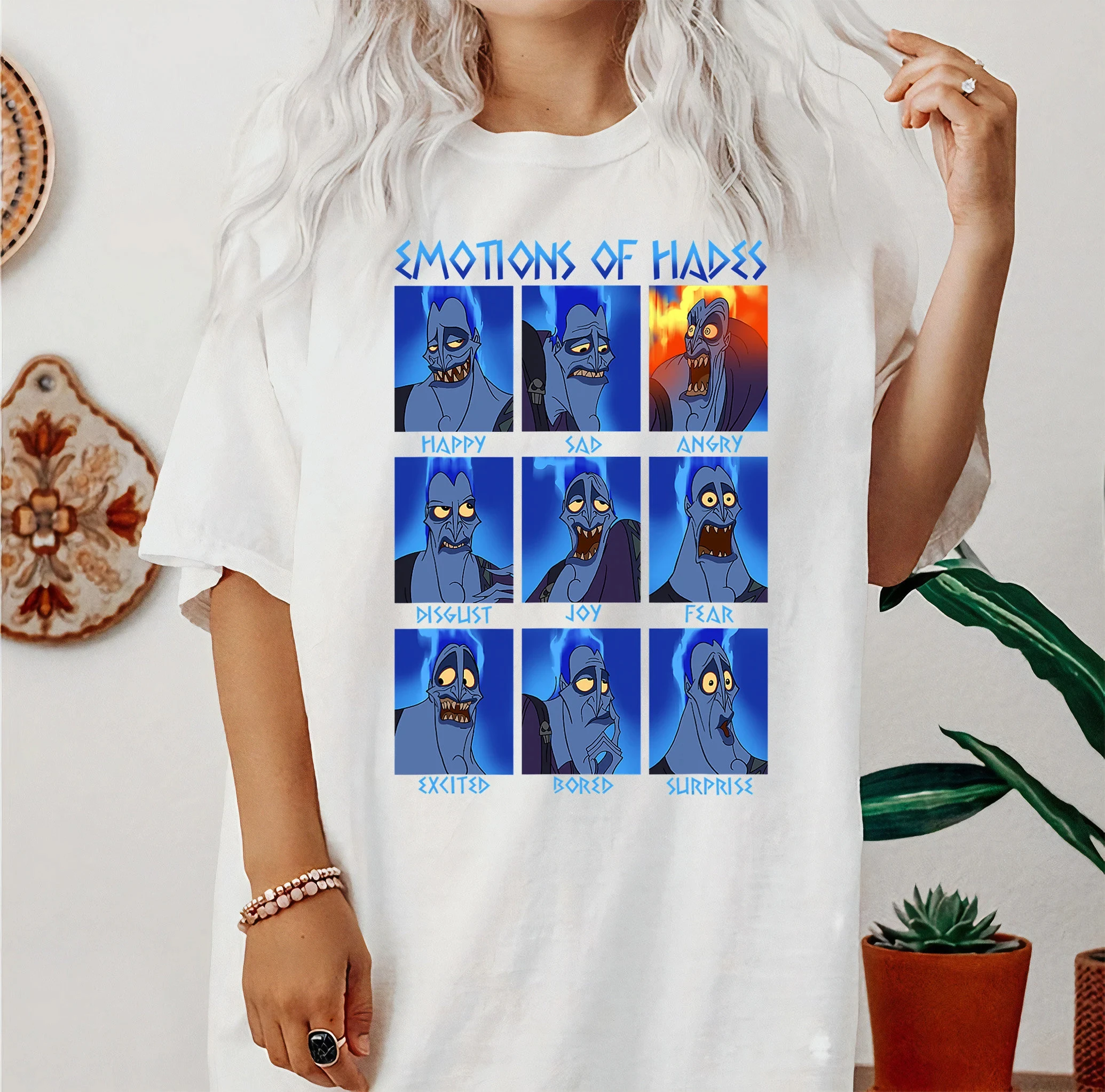 

2025 Summer Fashion New Hercules Hades Emotional Pattern T-shirt Villain Hades T-shirt Amusement Park Family Vacation Shirt
