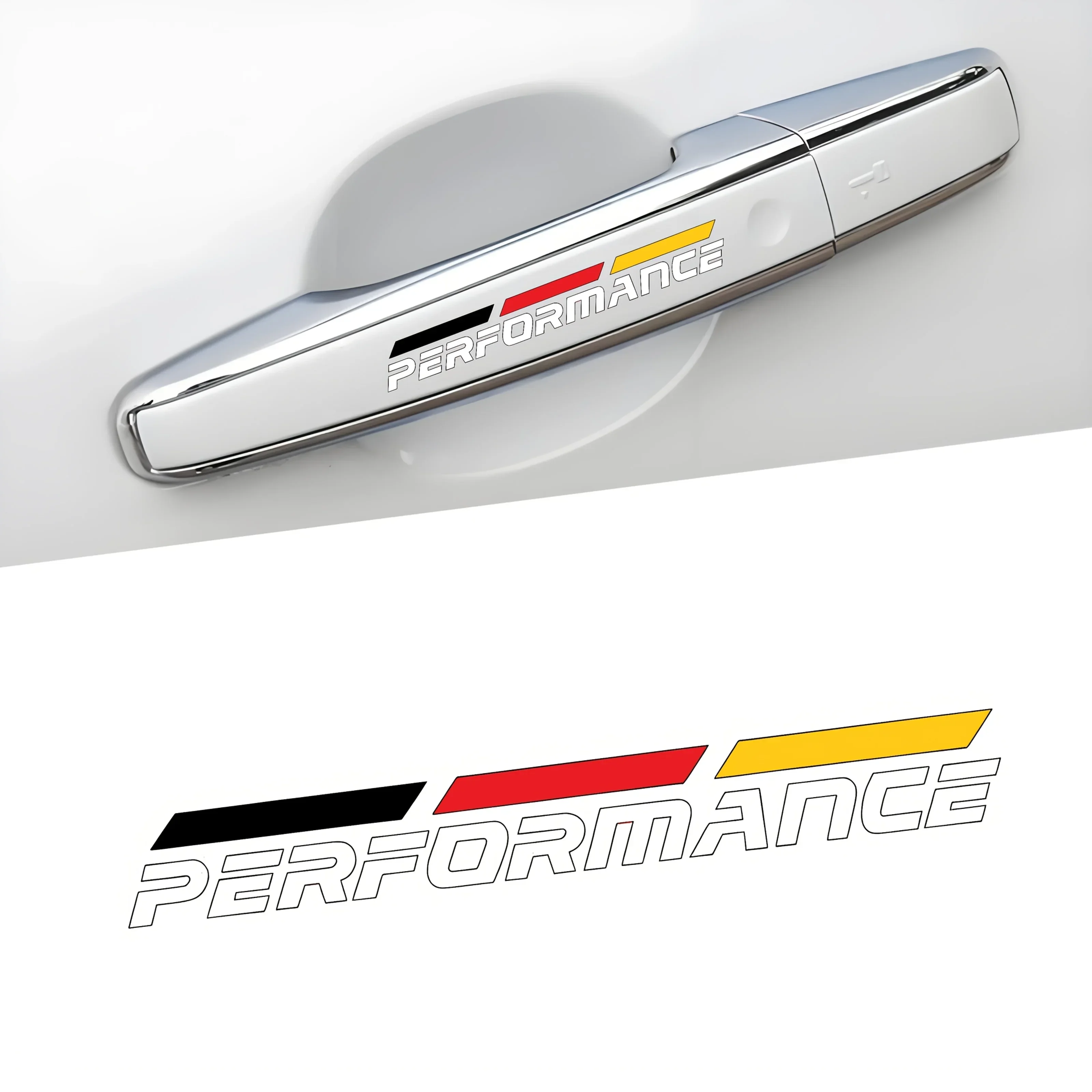 4 PÇS/SET "Performance" Auto Moto Adesivo, Decalque de Design de Texto Esportivo para Carro Motocicleta, Acessório de Personalização Exterior