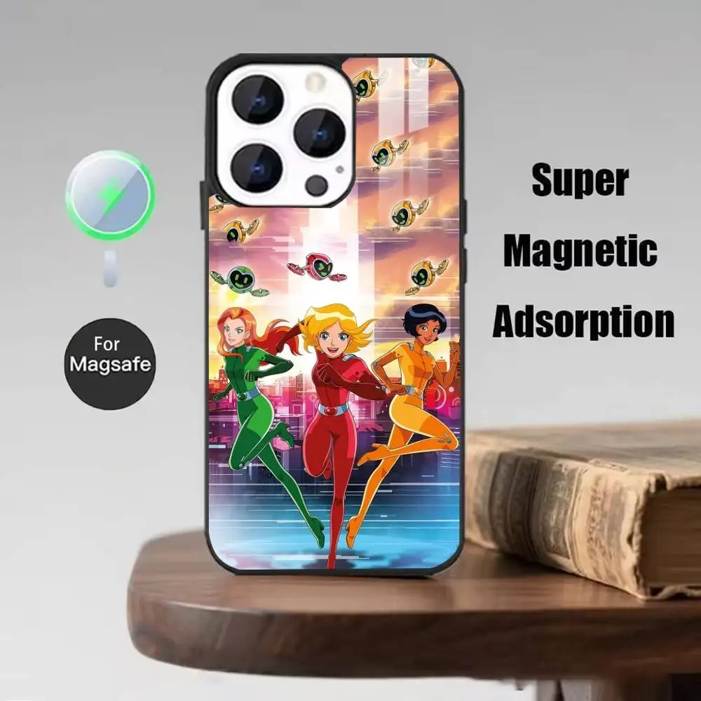 حافظة هاتف T-Totally Spies لهاتف iPhone 17,16,15,14,13,12,Plus,Pro,Max لشحن Magsafe اللاسلكي المغناطيسي