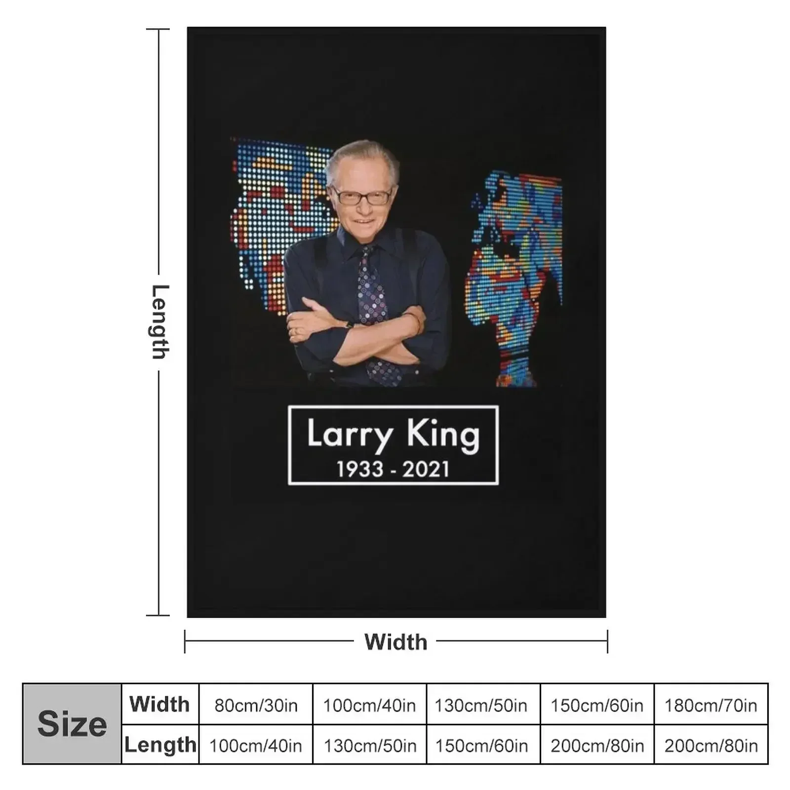 Larry King 1933 - 2021 Throw Blanket couch cozy soft plush fuzzy picnic outdoor blanket