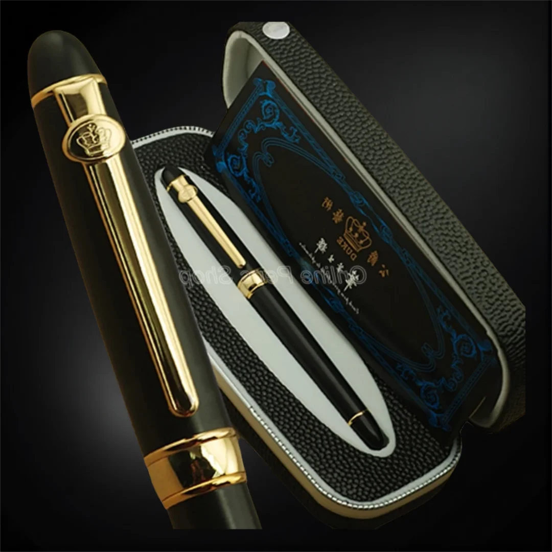 

Черно-золотая перьевая ручка с пером M для письма, подарочная ручка, принадлежности для письма GFP004