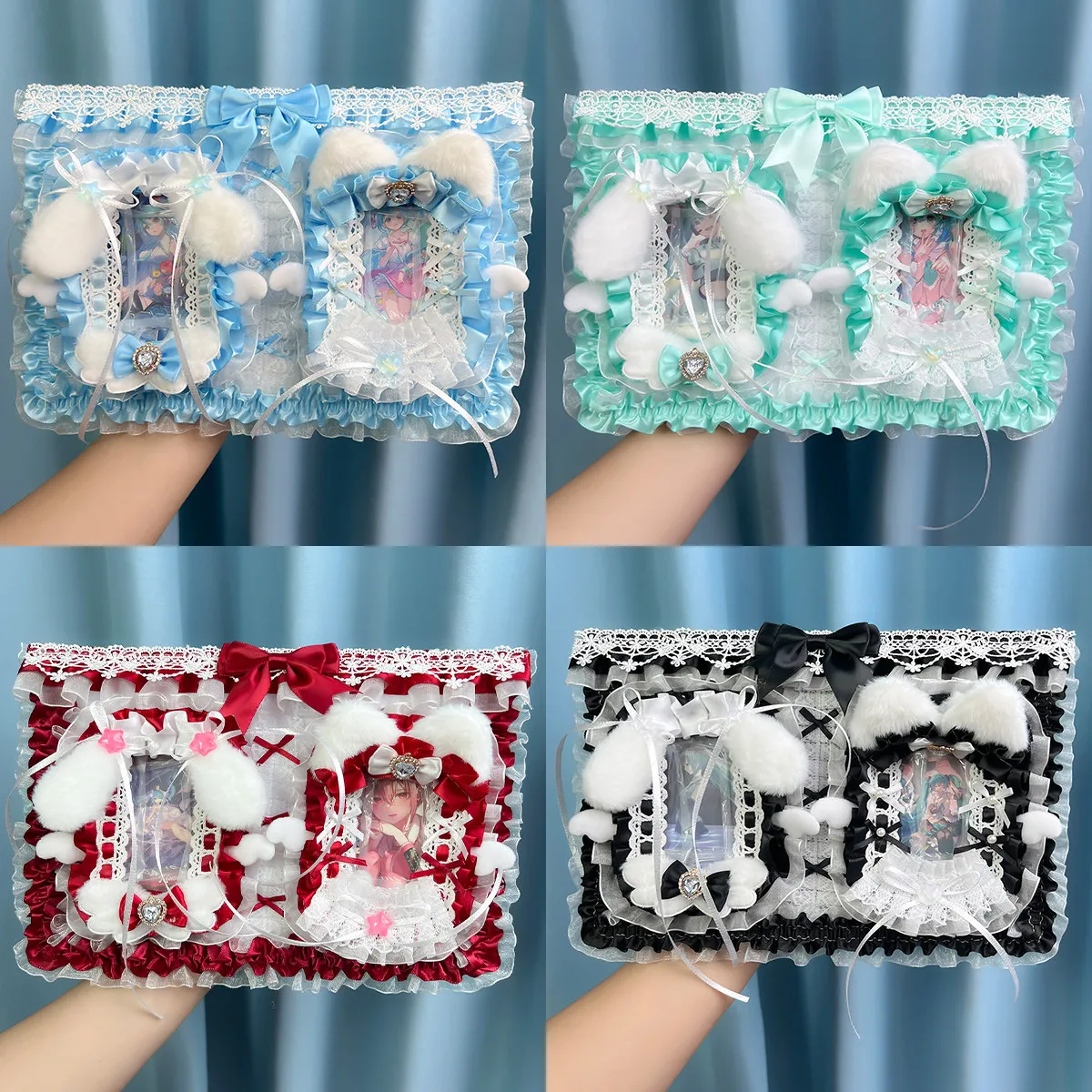 Finished Large Intestine Pain Ribbon Tie Board Bow DIY Accessories Small Card Storage Lta Bag Transparent Window Decoration
