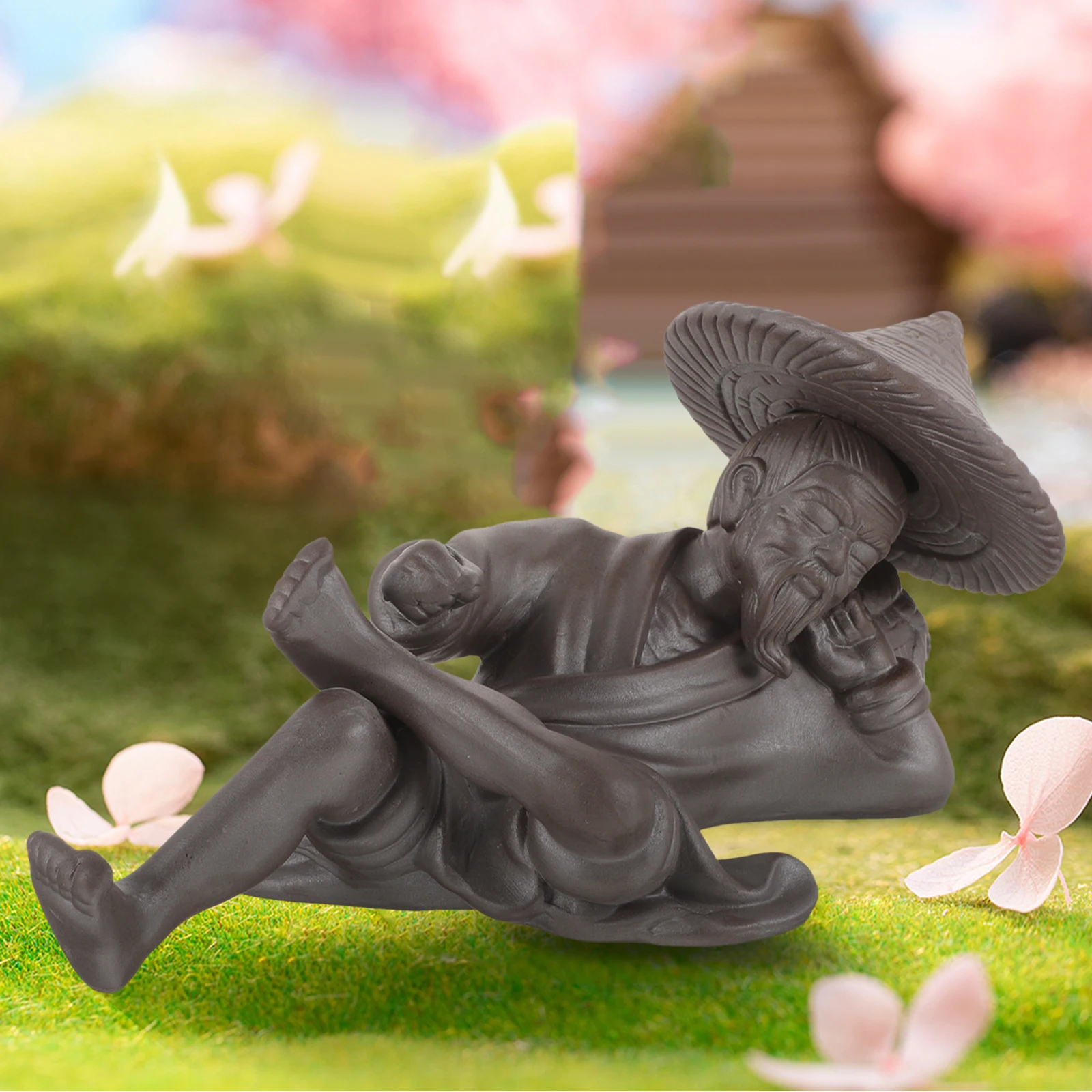 

Simulated Rockery Ornaments Fish Tank Decorative Accessories Ceramic Fisherman Figurines Micro Landscape Zen Statue Aquarium