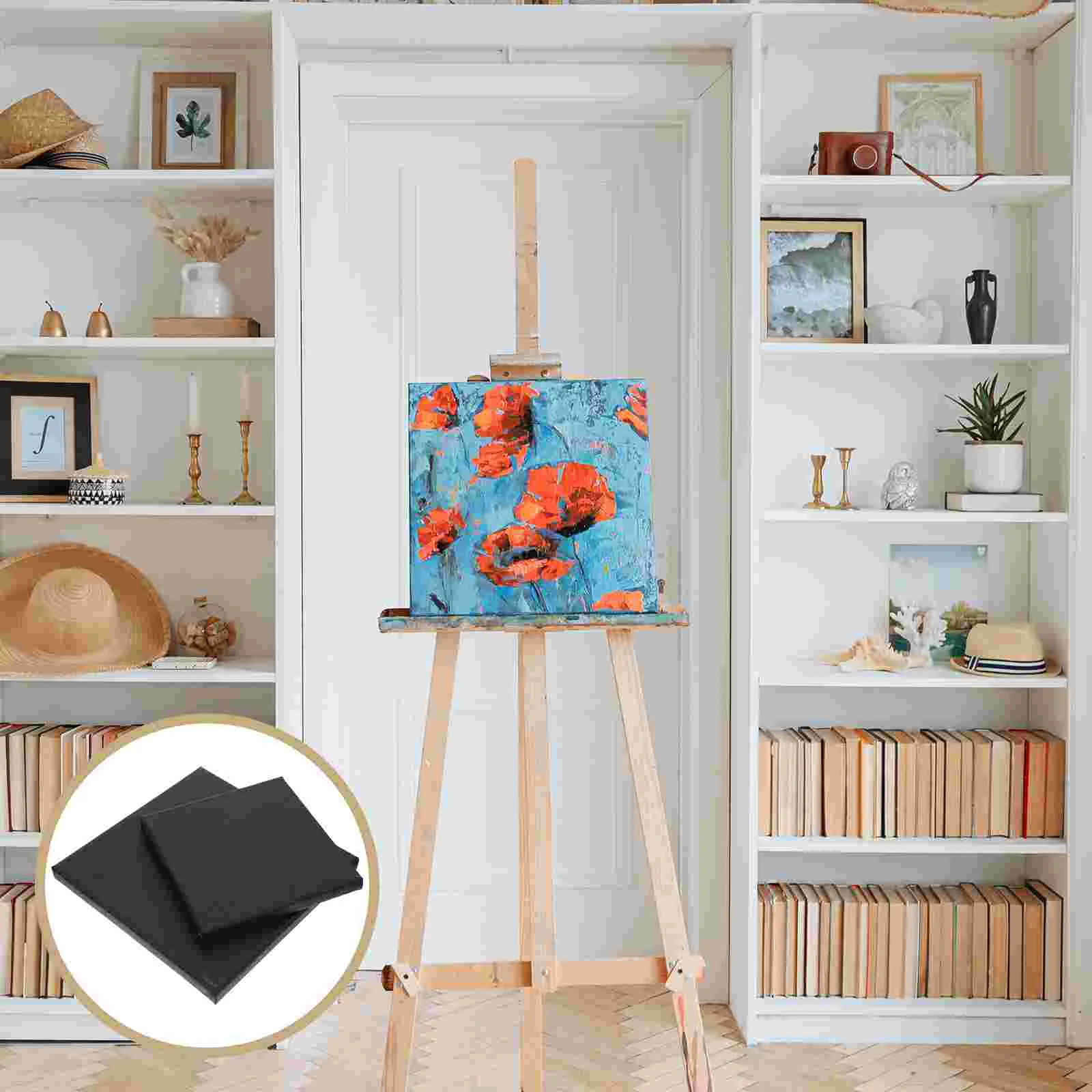 

2 Pcs Black Canvas Frame Stretcher Frames DIY Painting Boards Blank Versatile Stretching Oil