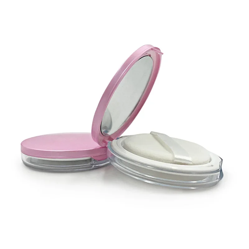 Mini Loose Powder Box Portable Plastic Empty Bulk Powder Container With Sieve Mirror Puff Cosmetic Jar Travel Make Up Accessory