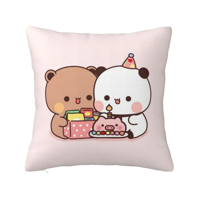 Custom Happy Birthday Cushion Cover Home Decorative Printing Bubu And Dudu Throw Pillow for Living Room Double-sided