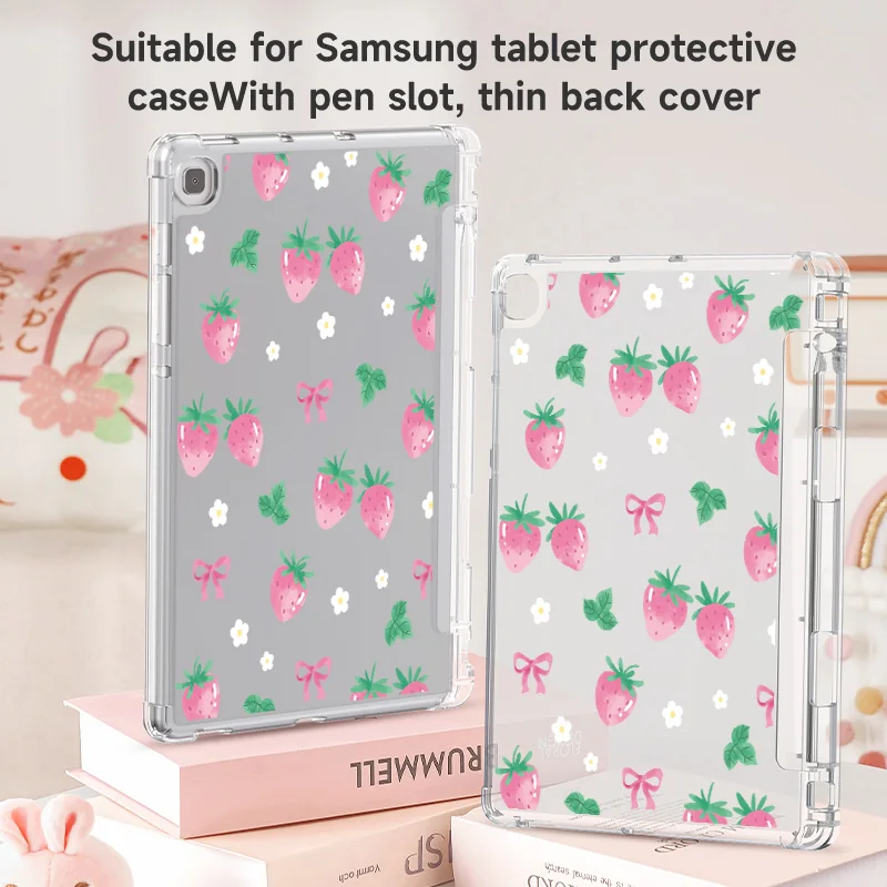 Samsung Galaxy soft back cover, suitable for Tab A7 lite 8.7, S7/S8/S9/S9FE 11, A8 10.5, A9+,S7+/S8+12.4 inch, built-in pen slot