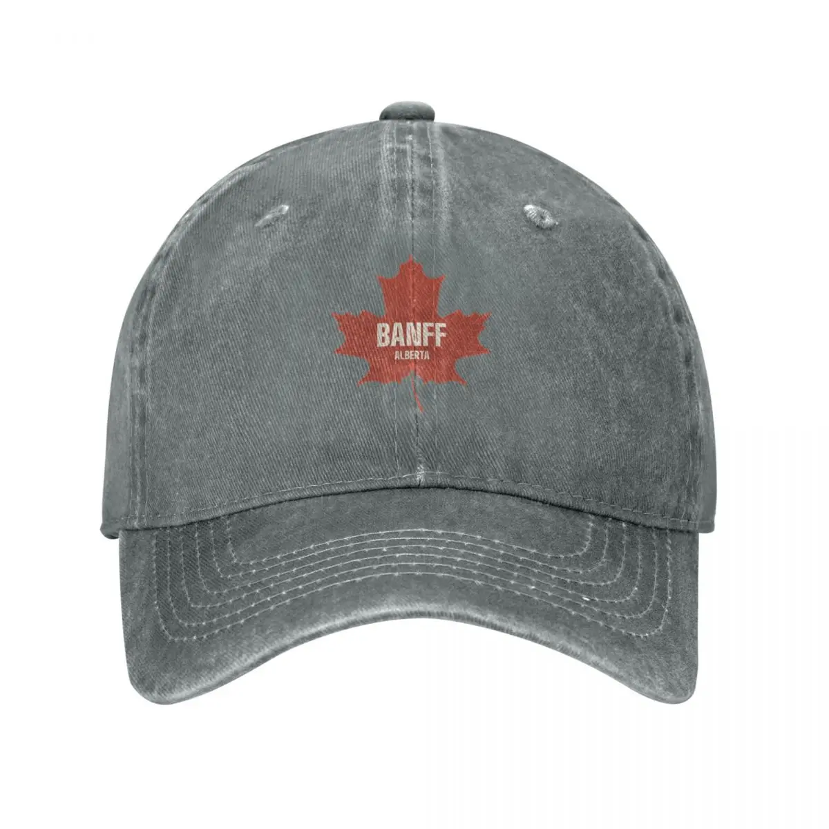 

Banff Alberta Canada - Retro Rustic AB Canadian Outdoors Leaf Baseball Cap Big Size Hat Anime Beach birthday Girl Men's