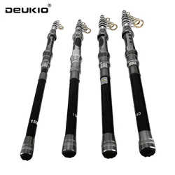 DEUKIO New Telescopic Fishing Rod Spinning Fly Carp Feeder Carbon Fiber 2.7M 2.4M 2.1M 1.8M 1.5M Mini Travel Rod Fishing Poles