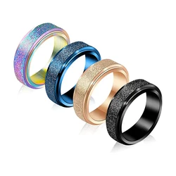 Anxiety Rings Toys For Kid Adult Stress Relief Stainless Steel Spinner Ring For ADHD Autism Chain Ring Stress Relief Fidget Toys