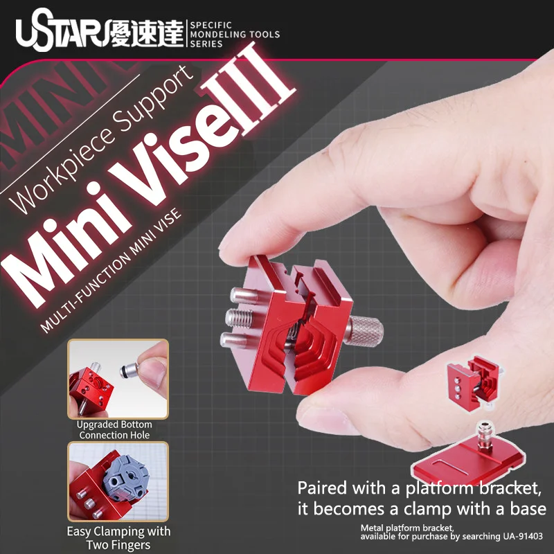 U-STAR UA-90637 Upgraded Mini Vise Hobby Model Building Clamp for Precision Part Holding & Assembly Tool