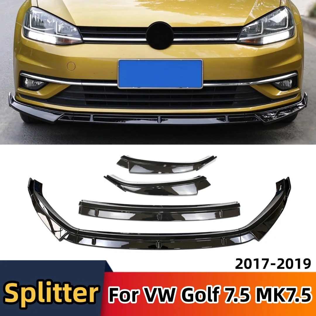 Air Dam Front Guard Bumper Lip Chin Deflector Splitter Trim Exterior Accessories Decoration 3PCS For VW Golf 7.5 MK7.5 2017-2019