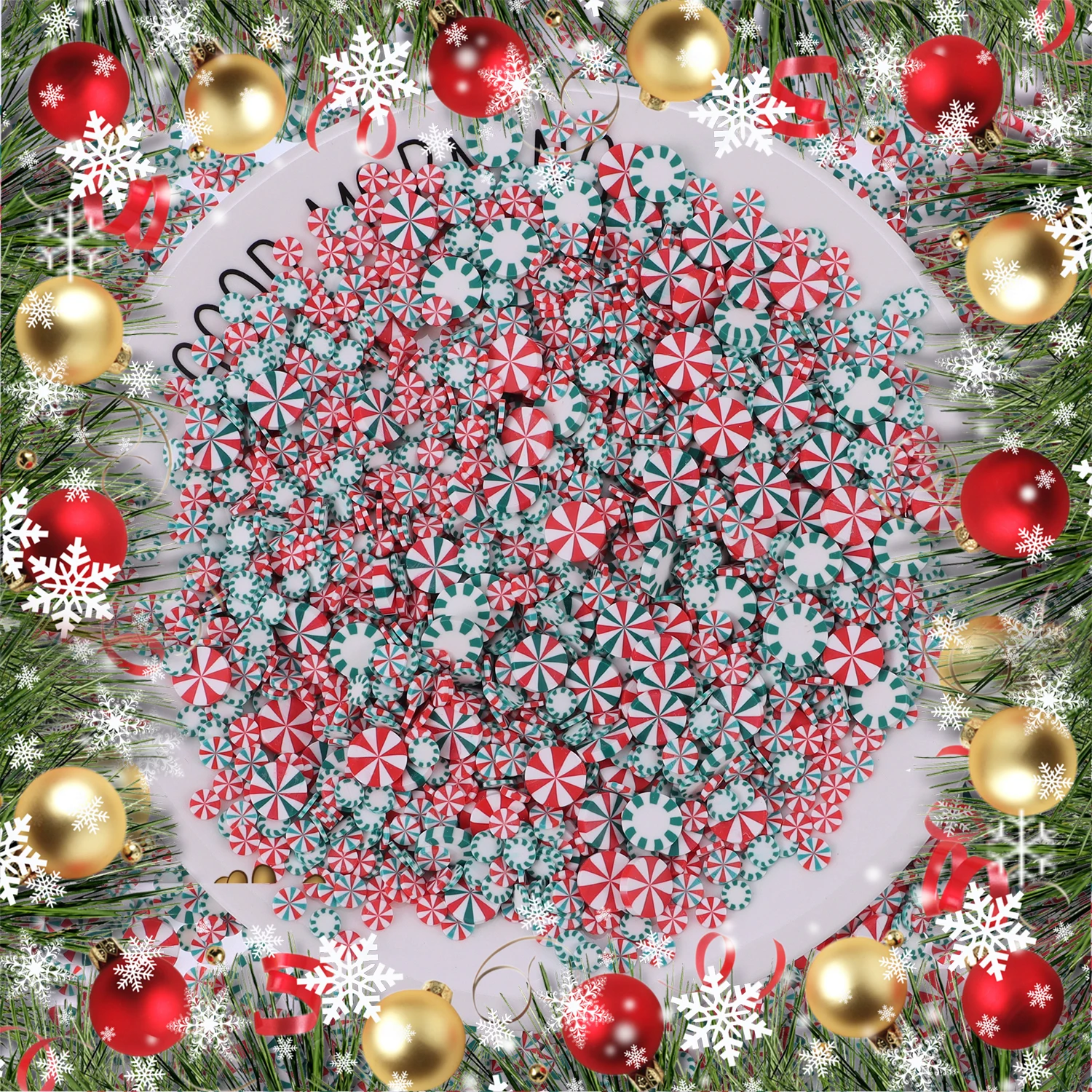 40 g Weihnachts-Polymer-Ton-Scheiben, Epoxidharz-Füller, niedliche Schneeflocke, Urlaub, Schleim, Materialien, DIY, Basteln, Maniküre-Zubehör – Detail 4