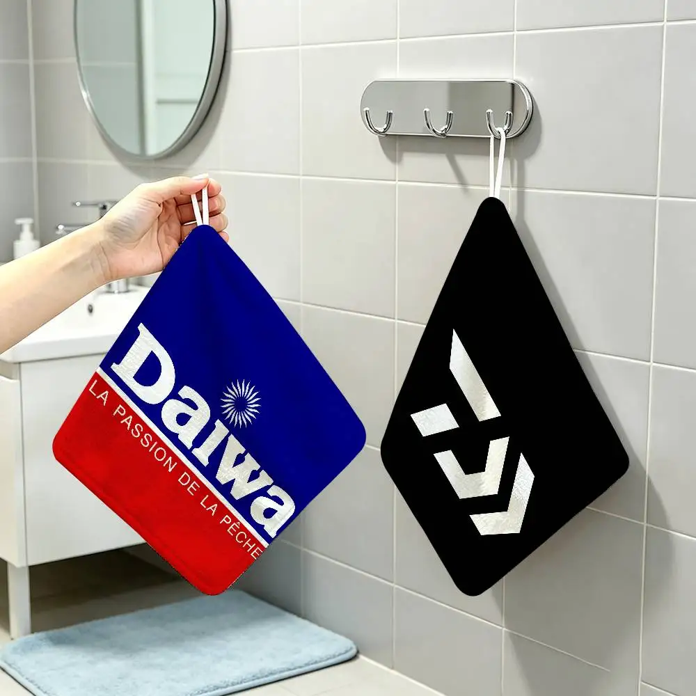 Fishing Logo   Anime Polyester Hanging Kitchen Hand D-DaiwaS  Towel Durable Wear Resistant  Versatile Use Throughout Home
