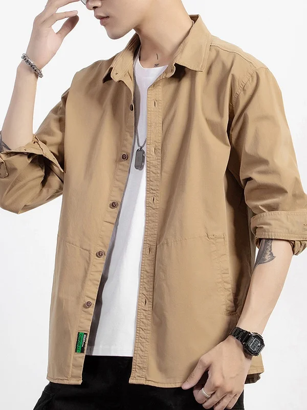 

Outdoor Camouflage Work irt Men's Spring Autumn Thi Loose Large Size Military Sle Long Sve Cotton Upper Apparel