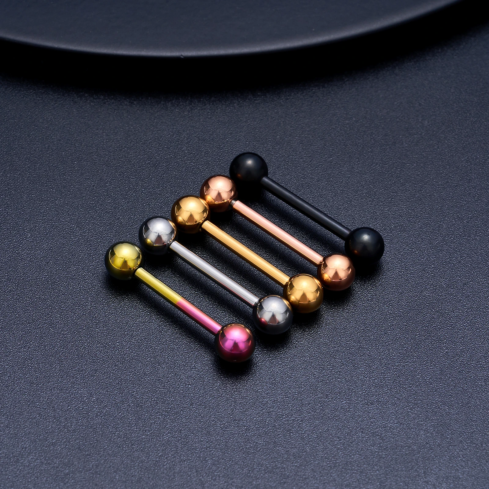 1/10 Stück Externer/Interner Gewinde-Piercing-Schmuck aus G23 Titan, 14G 16G, langer Industrial Barbell Ring, Zungenpiercing, sexy Barbell – Detail 12